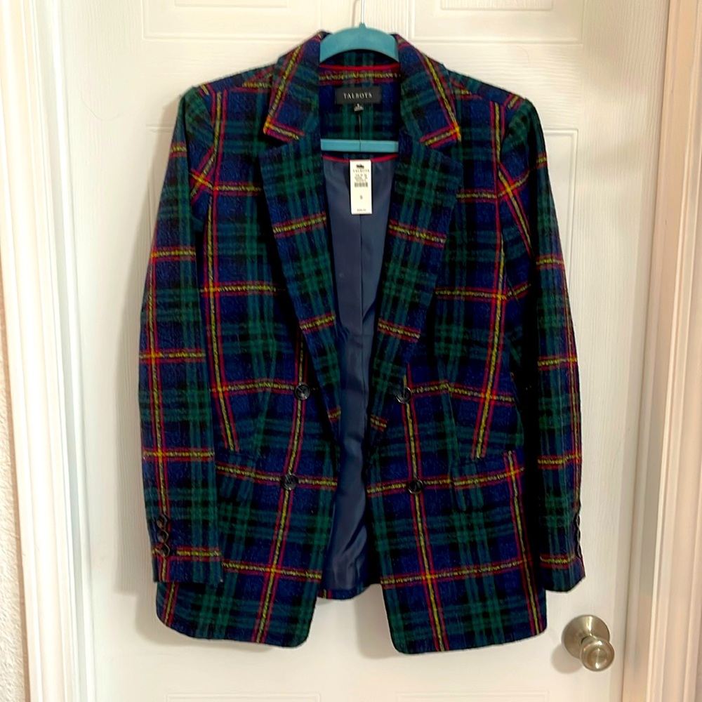 Talbots wool and polyester plaid jacket.